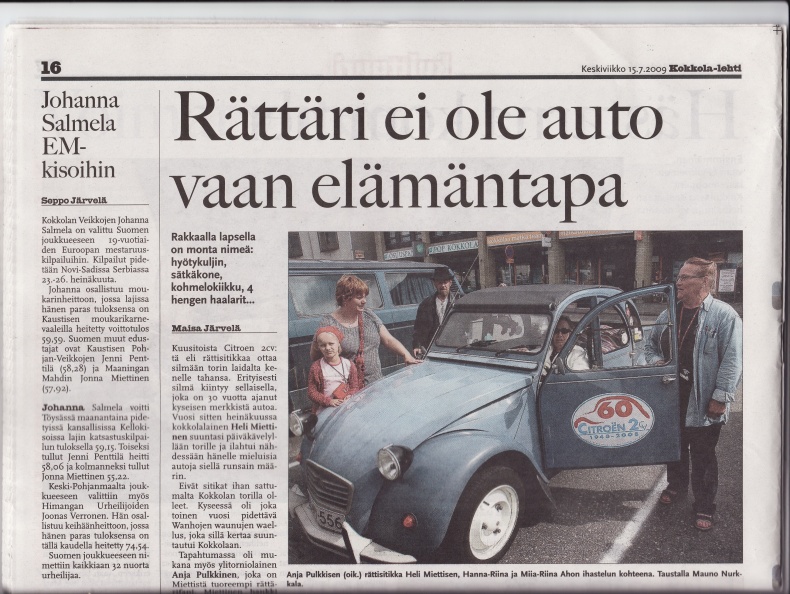 Kokkola-lehti 15.7.2009 sivu 1